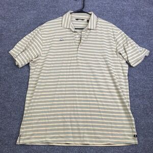 Radmor Golf Mens XL Pima Cotton Striped Polo Shirt Green Cream WA GOLF Logo